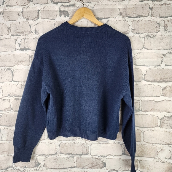 Vintage Jessica Simpson Game Day Sweater Pullover Navy Blue Size Medium - Picture 8 of 10